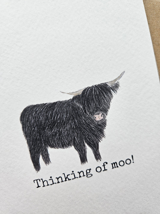 Thinking of moo - Luxury Greetings card