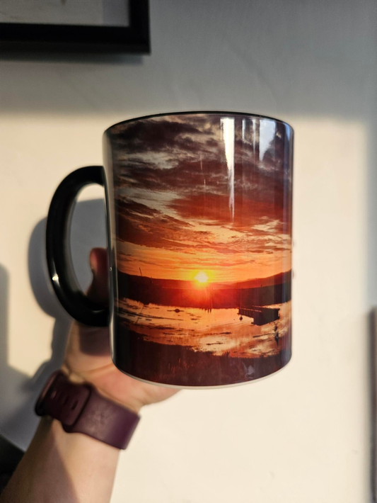 Black handled castle sunset mug - Misprint