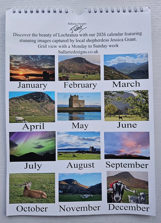 2026 Calendar - Views of Lochranza