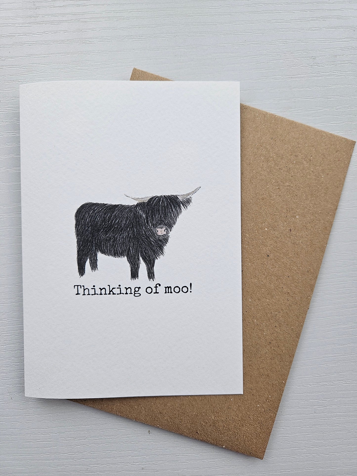 Thinking of moo - Luxury Greetings card