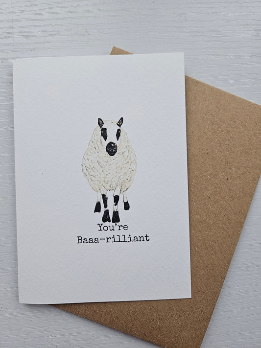 You're Baaa-rilliant - Luxury Greetings Card