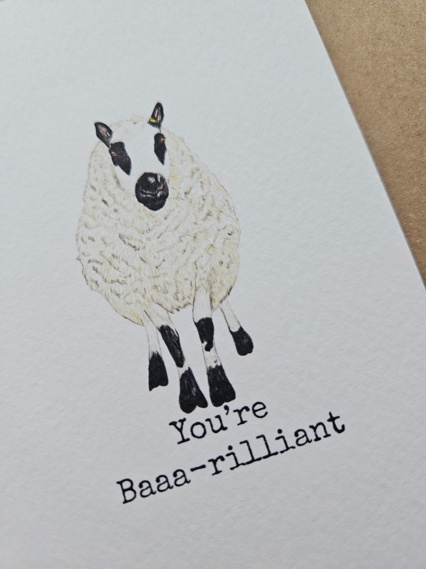 You're Baaa-rilliant - Luxury Greetings Card
