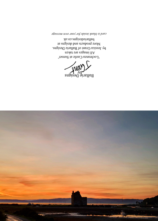 Lochranza Castle at Sunset - Greeting Card