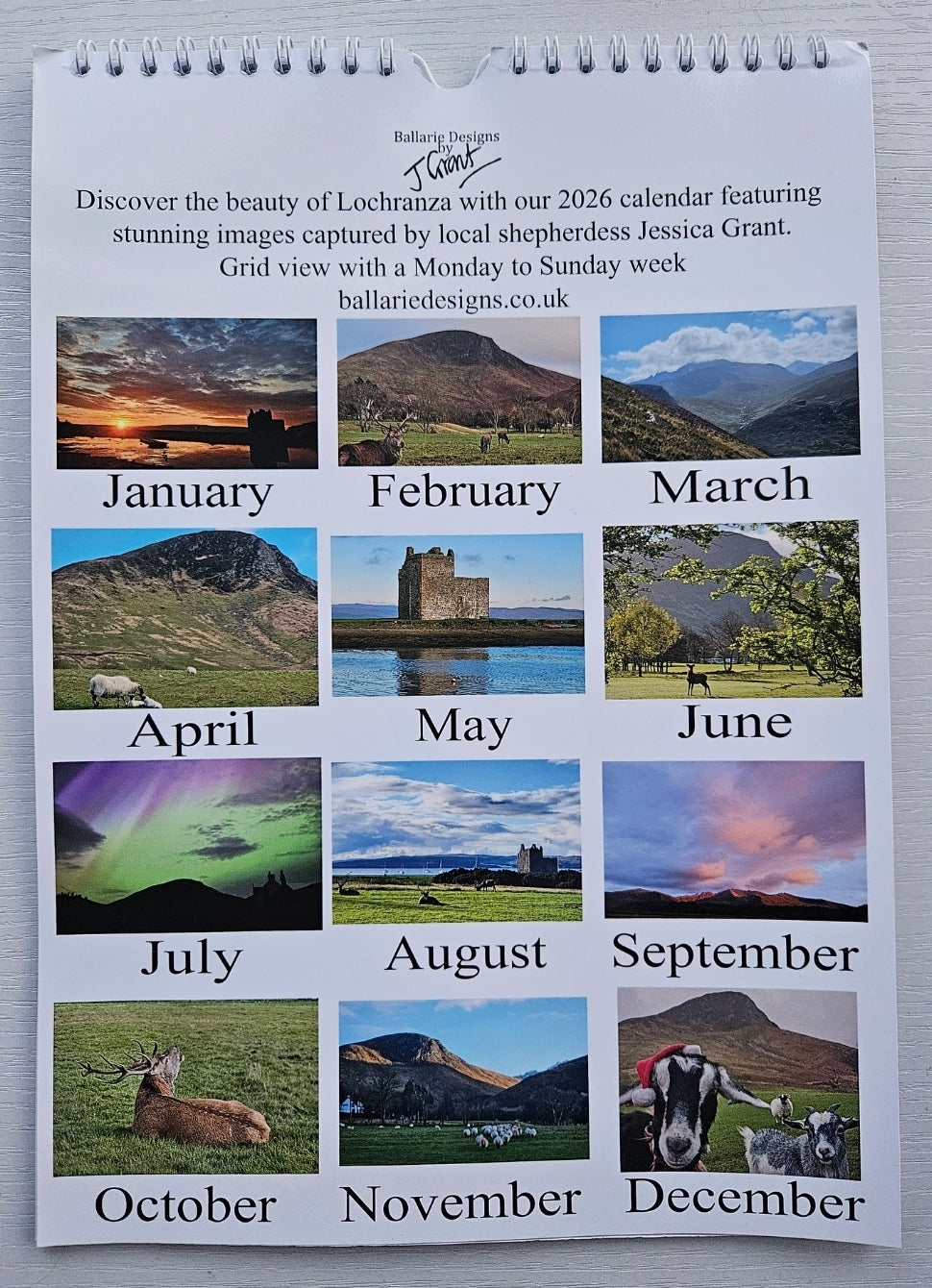 2026 Calendar - Views of Lochranza